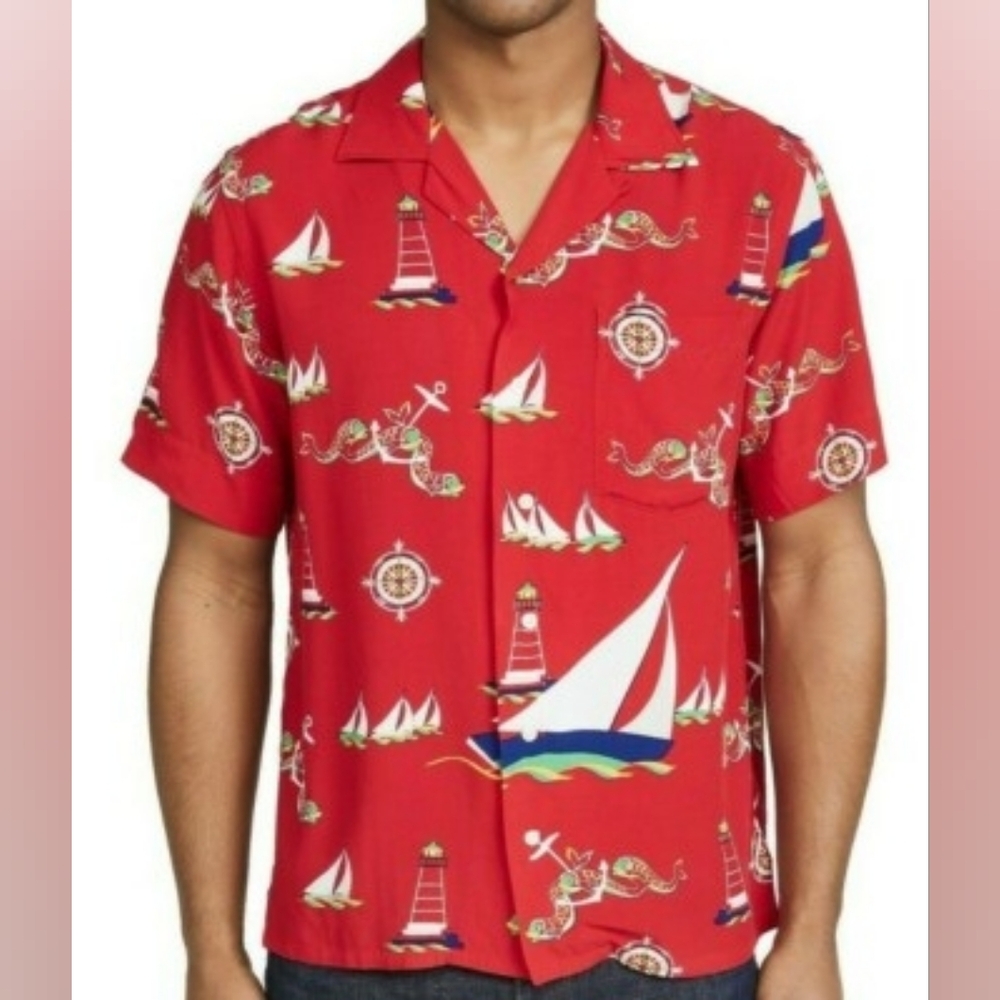 Ralph Lauren Red Nautical Print Shirt
